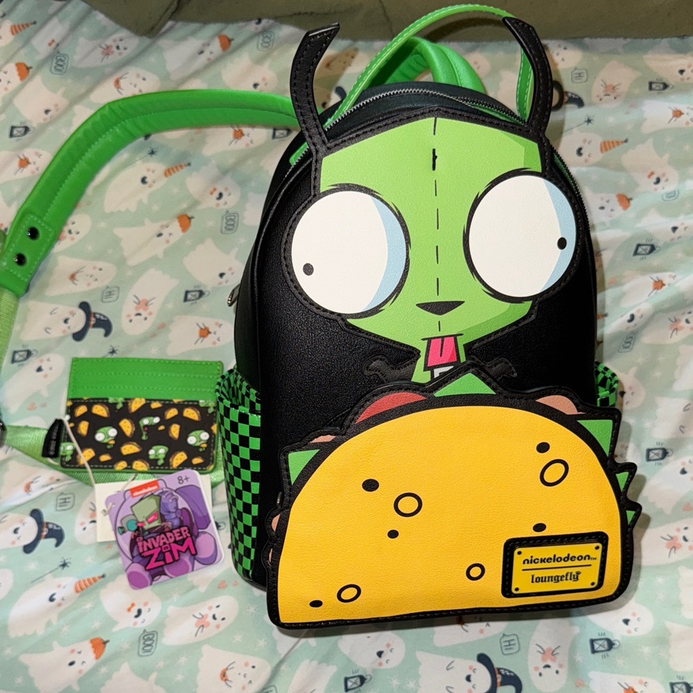 Loungefly Invader Zim GIR Mini Backpack - Green, Black, Yellow
